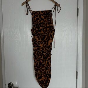 Leopard Print Ruched Dress